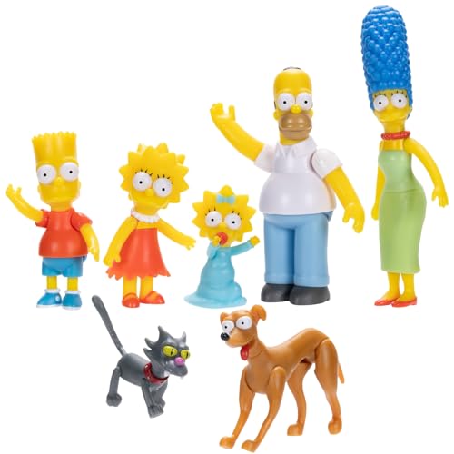 0192995175396 - THE SIMPSONS ACTION FIGURES FAMILY MULTI-PACK 2.5” SCALE FIGURES, INCLUDES HOMER, MARGE, BART, LISA, MAGGIE, SANTA’S LITTLE HELPER, AND SNOWBALL II