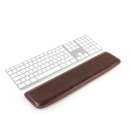 0193029113605 - LONDO GENUINE LEATHER KEYBOARD PAD - PREMIUM ERGONOMIC SUPPORT FOR COMFORTABLE TYPING AT WORK AND HOME (BROWN, LARGE)