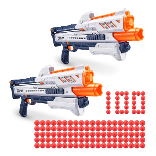 0193052042927 - XSHOT X-SHOT CHAOS ORBIT BLASTER (2 PACK + 100 DARTS) BY ZURU, WHITE DART BALL BLASTER, TOY BLASTER, EASY RELOAD, RAPID FIRE POWER, QUICK FAST RELOAD, TOYS FOR KIDS, BOYS, TEENS, ADULTS (WHITE)