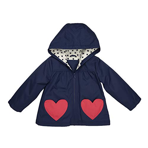 0193371735784 - CARTERS BABY GIRLS MIDWEIGHT FLEECE-LINED JACKET, NAVY RED HEARTS, 12MO