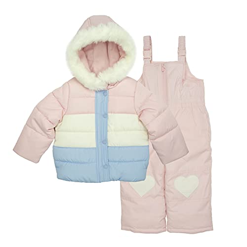 0193371826529 - CARTERS BABY GIRLS HEAVYWEIGHT 2-PIECE SKISUIT SNOWSUIT, LIGHT PINK PERIWINKLE, 12MO