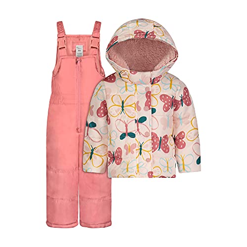 0193371830533 - CARTERS BABY GIRLS HEAVYWEIGHT 2-PIECE SKISUIT SNOWSUIT, MAUVE PINK BUTTERFLY, 12MO