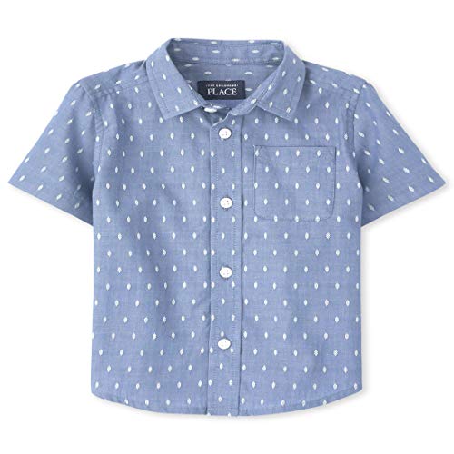 0193511883467 - THE CHILDRENS PLACE BABY BOYS AND TODDLER DOBBY BUTTON DOWN SHIRT, CHAMBRAY, 2T