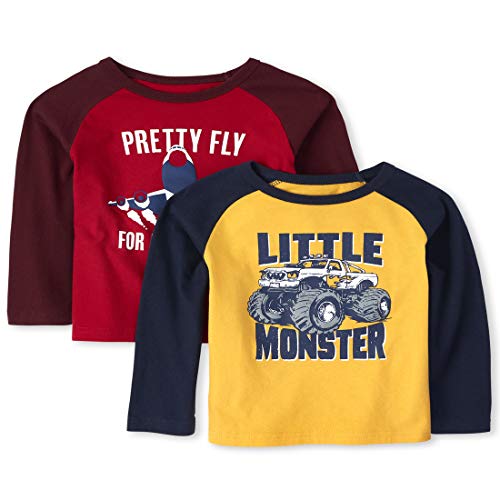 0193511900430 - THE CHILDRENS PLACE BABY BOYS LONG SLEEVE RAGLAN SHIRT, PACK OF TWO, TIDAL, 4T