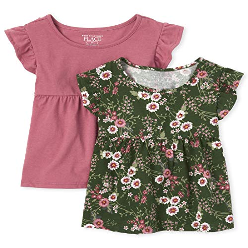 0193511902557 - THE CHILDREN’S PLACE BABY GIRLS’ FLUTTER SLEEVE TOP, PACK OF TWO, SHORTCAKE, 18-24MONTH