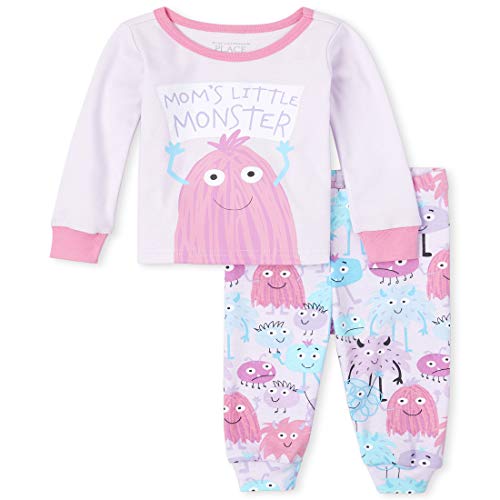 0193511957946 - THE CHILDRENS PLACE BABY GIRLS PRINTED PAJAMA SET, LT GRAPE MIST, 0-3MONTHS