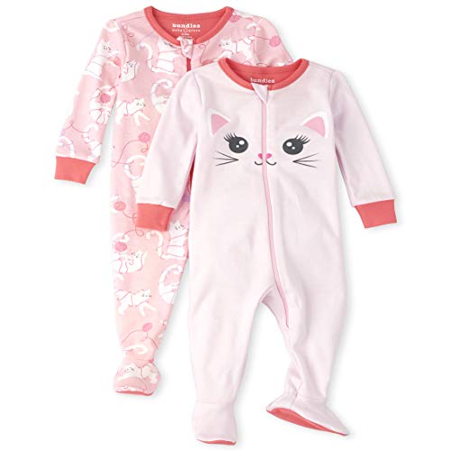 0193511981842 - THE CHILDRENS PLACE GIRLS BABY AND TODDLER CAT SNUG FIT COTTON ONE PIECE PAJAMAS 2-PACK, MALIBU PINK, 18-24 MONTHS