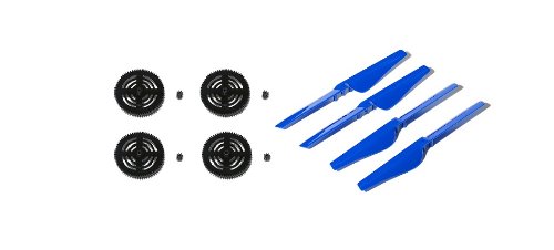 0019372045472 - ULTRAFLIGHT PARROT AR DRONE BLACK HP PINION GEARS & SPUR GEARS AND BLUE PROPELLERS
