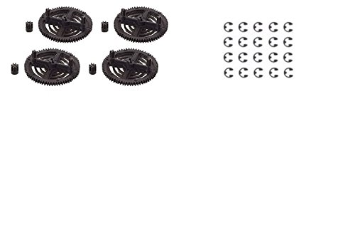 0019372046127 - PARROT AR DRONE 1.0 & 2.0 UPGRADED REPLACEMENT PINION & SPUR GEARS AND C-CLIPS (20 CT) BY ULTRAFLIGHT® BLACK REPAIR PINION GEARS CLIPS AND GEARS