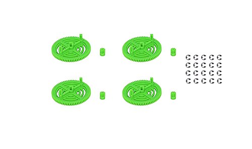 0019372046134 - PARROT AR DRONE 1.0 & 2.0 UPGRADED REPLACEMENT PINION & SPUR GEARS AND C-CLIPS (20 CT) BY ULTRAFLIGHT® GREEN REPAIR PINION GEARS CLIPS AND GEARS