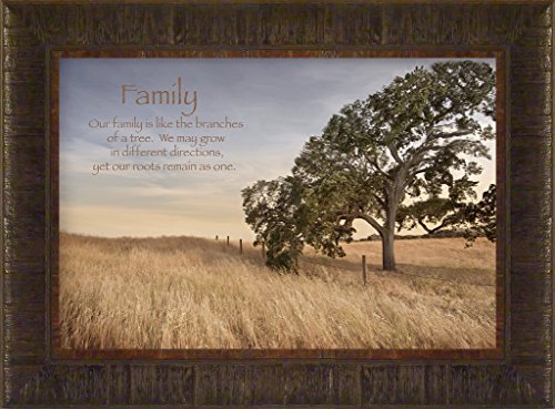 0019372050285 - FAMILY TREE BY TODD THUNSTEDT 17.5X23.5 TREE LANDSCAPE PRAIRIE FALL FENCE FENCELINE VERSE SAYING FRAMED ART PRINT WALL DÉCOR PICTURE