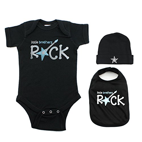 0019372962151 - LITTLE BROTHERS ROCK BABY 3 PIECE GIFT SET SIZE 3 MONTHS
