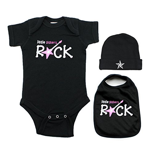 0019372962229 - LITTLE SISTERS ROCK BABY 3 PIECE GIFT SET SIZE 6 MONTHS