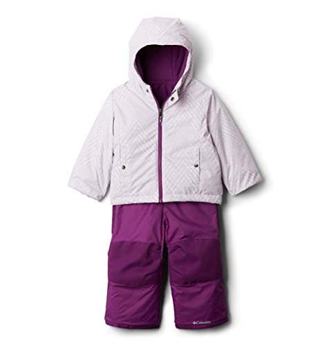 0193855333574 - COLUMBIA BABY GIRLS TODDLER FROSTY SLOPE SET, PALE LILAC CHEVRON PRINT/PLUM, 2T