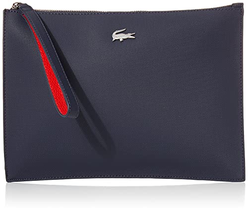 0193869992422 - LACOSTE WOMENS ANNA CLUTCH BAG, SINOPLE/NAVY BLUE-ACONIT-WHITE