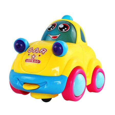 0194021247077 - CARTOON BABY CAR COLORFUL LED FLASHING MUSIC INERTIAL ELECTRIC CAR TRUCK INFANT TODDLER TOYS COLOR RANDOM