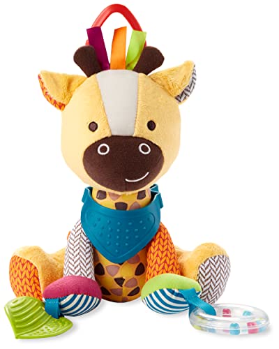0194135381735 - SKIP HOP ROLL OVER IMAGE TO ZOOM IN BANDANA BUDDIES BABY ACTIVITY AND TEETHING TOY WITH MULTI-SENSORY RATTLE AND TEXTURES, GIRAFFE