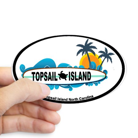 0194178338536 - CAFEPRESS - TOPSAIL ISLAND NC SURF DESIGN - STICKER (OVAL)