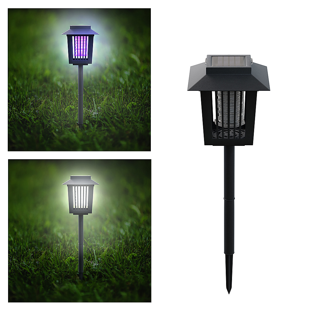 0194189579843 - NATURE SPRING - SOLAR LIGHT, MOSQUITO AND INSECT BUG ZAPPER - LED/UV RADIATION OUTDOOR STAKE FIXTURE FOR GARDENS, PATHWAYS, AND PATIOS - BLACK