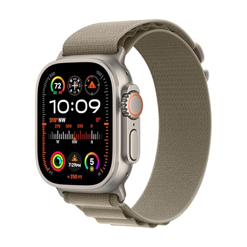 0194253941866 - APPLE WATCH ULTRA 2 SMARTWATCH WITH RUGGED TITANIUM CASE & OLIVE ALPINE LOOP MEDIUM. FITNESS TRACKER, PRECISION GPS, ACTION BUTTON, EXTRA-LONG BATTERY LIFE, CARBON NEUTRAL