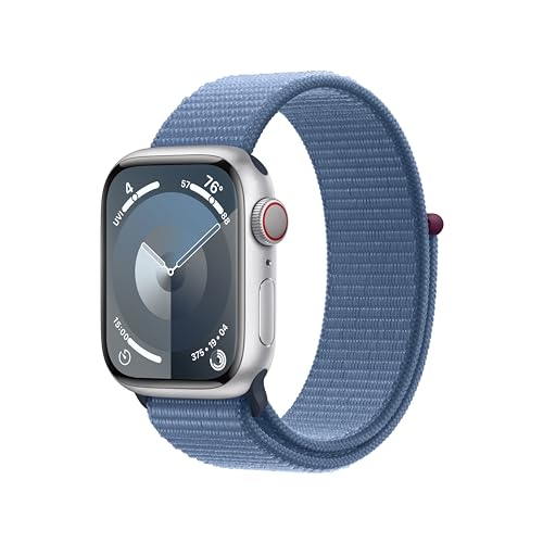 0194253942030 - APPLE WATCH SERIES 9 SMARTWATCH WITH SILVER ALUMINUM CASE WITH WINTER BLUE SPORT LOOP. FITNESS TRACKER, ECG APPS, ALWAYS-ON RETINA DISPLAY, CARBON NEUTRAL
