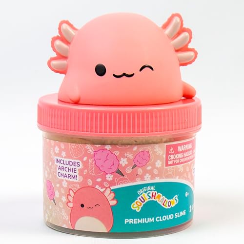 0194356247049 - ORIGINAL SQUISHMALLOWS ARCHIE THE AXOLOTL PREMIUM CLOUD SLIME, 8 OZ. FLUFFY SLIME, COTTON CANDY SCENTED, 3 FUN SLIME ADD INS, PRE-MADE SLIME FOR KIDS, GREAT 6 YEAR OLD TOYS, SUPER SOFT SLUDGE TOY