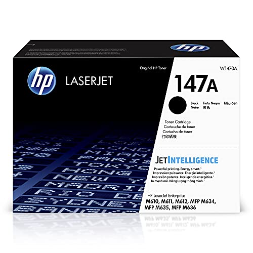 0194441304671 - HP 147A BLACK TONER CARTRIDGE | WORKS WITH HP LASERJET ENTERPRISE M610, M611, M612 SERIES, HP LASERJET ENTERPRISE MFP M634, M635, M636 SERIES | W1470A