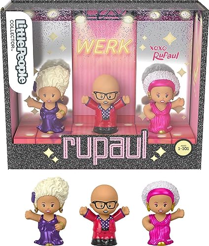 0194735001774 - FISHER-PRICE LITTLE PEOPLE COLLECTOR RUPAUL, SPECIAL EDITION FIGURE SET FEATURING 3 TOYS STYLED LIKE THE FAMOUS DRAG PERFORMER
