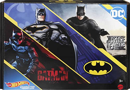 0194735005260 - HOT WHEELS BATMAN CHARACTER CAR 6 PACK, INSPIRED BY VARIOUS CHARACTERS FROM THE BATMAN FRANCHISE, AUTHENTIC DETAILS, GIFT FOR KIDS 3 YEARS & OLDER, BATMAN FANS & COLLECTORS