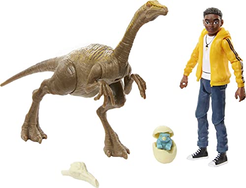 0194735005482 - JURASSIC WORLD HUMAN & DINO PACK DARIUS & GALLIMIMUS ACTION FIGURES, 2 ACCESSORIES, CAMP CRETACEOUS MOVABLE JOINTS, AUTHENTIC SCULPTING, GIFT AGES 4 YEAR & OLDER