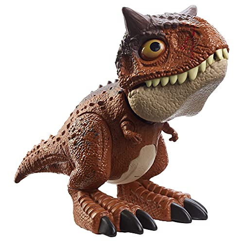 0194735005673 - JURASSIC WORLD CHOMPIN’ CARNOTAURUS TORO DINOSAUR ACTION FIGURE CAMP CRETACEOUS WITH BUTTON-ACTIVATED CHOMPING & OTHER MOTIONS, REALISTIC SCULPTING, KID GIFT AGE 4 YEARS & UP