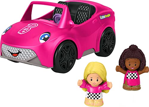 0194735008728 - FISHER-PRICE BARBIE CONVERTIBLE LITTLE PEOPLE, PUSH-ALONG VEHICLE WITH SOUNDS AND 2 FIGURES FOR TODDLER AND PRESCHOOL PRETEND PLAY