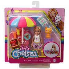 0194735012350 - BARBIE CHELSEA PICNIC PLAYSET WITH CHELSEA DOLL (6-IN BLONDE), PET KITTEN, PICNIC TABLE, UMBRELLA, BASKET & ACCESSORIES, GIFT FOR 3 TO 7 YEAR OLDS