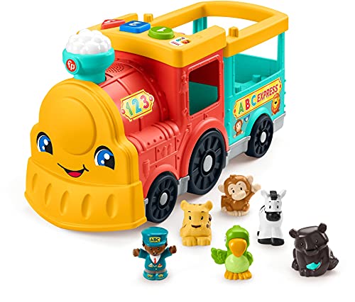 0194735013227 - FISHER-PRICE LITTLE PEOPLE BIG ABC ANIMAL TRAIN, PUSH-ALONG TOY VEHICLE WITH LIGHTS, MUSIC AND SMART STAGES LEARNING CONTENT FOR KIDS AGES 1 TO 5 YEARS