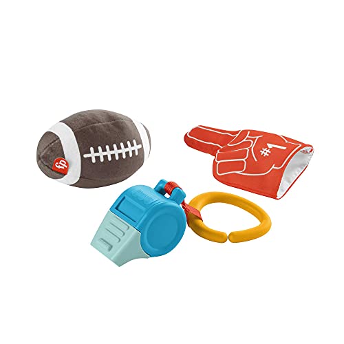 0194735018062 - FISHER-PRICE TINY TOUCHDOWNS GIFT SET, 3 FOOTBALL-THEMED INFANT TOYS & TEETHER FOR BABIES AGES 3 MONTHS & UP, MULTI
