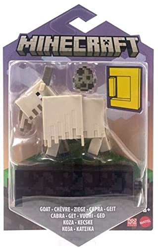 0194735031863 - MATTEL MINECRAFT GOAT ACTION FIGURE, 3.25-IN, WITH 1 BUILD-A-PORTAL PIECE & 1 ACCESSORY, BUILDING TOY INSPIRED BY VIDEO GAME, COLLECTIBLE GIFT FOR FANS & KIDS AGES 6 YEARS & OLDER