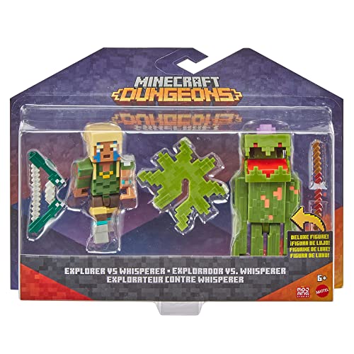 0194735032051 - MATTEL MINECRAFT CRAFT-A-BLOCK 2-PK, ACTION FIGURES & TOYS TO CREATE, EXPLORE AND SURVIVE, AUTHENTIC PIXELATED DESIGNS, COLLECTIBLE GIFTS FOR KIDS AGE 6 YEARS AND OLDER