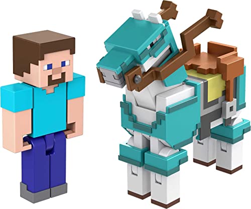 0194735032068 - MATTEL MINECRAFT CRAFT-A-BLOCK 2-PK, ACTION FIGURES & TOYS TO CREATE, EXPLORE AND SURVIVE, AUTHENTIC PIXELATED DESIGNS, COLLECTIBLE GIFTS FOR KIDS AGE 6 YEARS AND OLDER