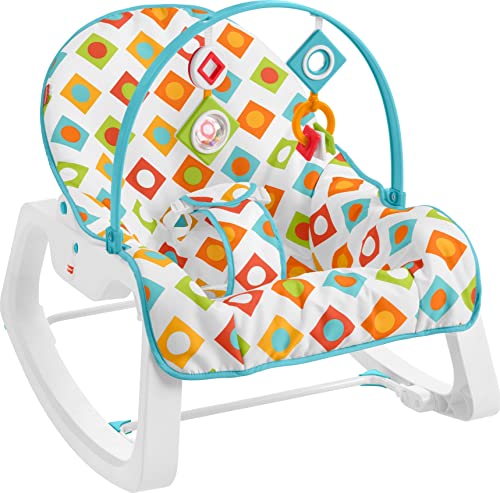 0194735055289 - FISHER-PRICE INFANT-TO-TODDLER ROCKER – GEO DIAMONDS BABY ROCKING CHAIR WITH TOYS FOR SOOTHING OR PLAYTIME FROM INFANT TO TODDLER