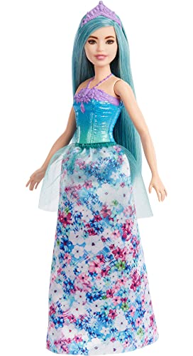 0194735055906 - BARBIE DREAMTOPIA PRINCESS DOLL (PETITE, TURQUOISE HAIR), WITH SPARKLY BODICE, PRINCESS SKIRT AND TIARA, TOY FOR KIDS AGES 3 YEARS OLD AND UP