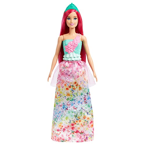 0194735055920 - BARBIE DREAMTOPIA PRINCESS DOLL (DARK-PINK HAIR), WITH SPARKLY BODICE, PRINCESS SKIRT AND TIARA, TOY FOR KIDS AGES 3 YEARS OLD AND UP