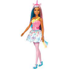 0194735055937 - BARBIE DREAMTOPIA UNICORN DOLL (BLUE & PINK HAIR), WITH SKIRT, REMOVABLE UNICORN TAIL & HEADBAND, TOY FOR KIDS AGES 3 YEARS OLD AND UP