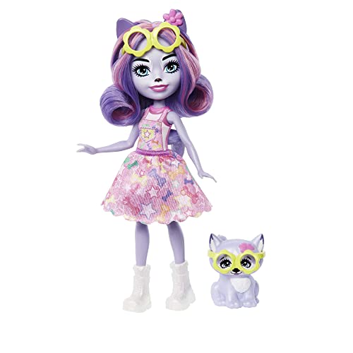 0194735063093 - ENCHANTIMALS CITY TAILS HADLEY HUSKY DOLL (6-IN) & SLEDDER ANIMAL FIGURE, SMALL DOLL WITH REMOVABLE SKIRT & ACCESSORIES, GREAT GIFT FOR KIDS AGES 4Y+