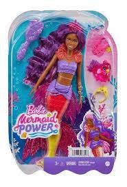 0194735067008 - BARBIE MERMAID POWER BARBIE “BROOKLYN” ROBERTS MERMAID DOLL WITH PET, INTERCHANGEABLE FINS, HAIRBRUSH & ACCESSORIES, TOY FOR 3 YEAR OLDS & UP