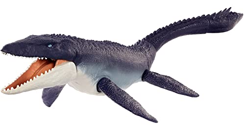 0194735068388 - JURASSIC WORLD: DOMINION OCEAN PROTECTOR MOSASAURUS DINOSAUR ACTION FIGURE FROM 1 POUND OF RECYCLED PLASTIC, MOVABLE JOINTS, PHYSICAL & DIGITAL PLAY, TOY AGES 4 YEARS & OLDER
