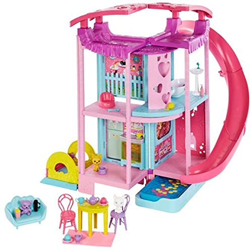 0194735078868 - BARBIE CHELSEA PLAYHOUSE (~20-IN) TRANSFORMING DOLLHOUSE WITH SLIDE, POOL, BALL PIT, PET PUPPY & KITTEN, ELEVATOR, 15+ ACCESSORIES, GIFT FOR 3 TO 7 YEAR OLDS