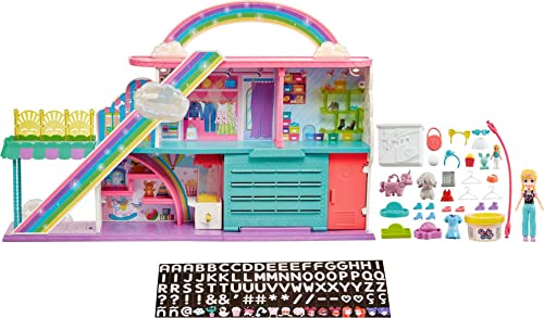 0194735079216 - POLLY POCKET SWEET ADVENTURES RAINBOW MALL, 3 FLOORS, 9 PLAY AREAS, 35+ ACCESSORIES INCLUDING 3-INCH POLLY DOLL, GREAT GIFT AGES 4 YEARS OLD & UP