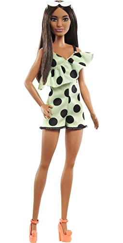 0194735093984 - BARBIE DOLL, KIDS TOYS AND GIFTS, BRUNETTE WITH POLKA DOT ROMPER, BARBIE FASHIONISTAS, CLOTHES AND ACCESSORIES