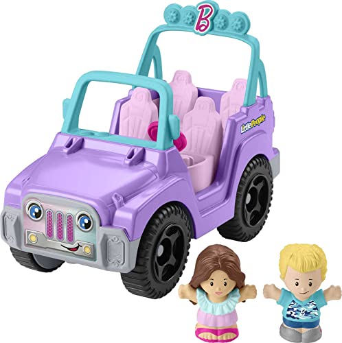 0194735096633 - FISHER-PRICE LITTLE PEOPLE BARBIE TODDLER TOY CAR WITH MUSIC SOUNDS AND 2 FIGURES, BEACH CRUISER