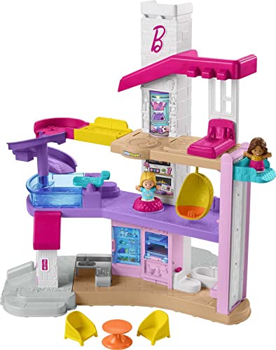 0194735099627 - FISHER-PRICE BARBIE LITTLE DREAMHOUSE LITTLE PEOPLE, INTERACTIVE TODDLER PLAYSET WITH LIGHTS, MUSIC, PHRASES, FIGURES AND PLAY PIECES
